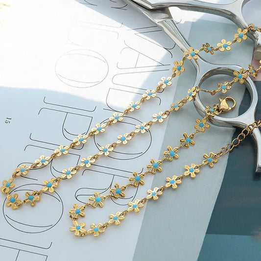 Titanium Steel Drip Oil Flower Bracelet - adritiX