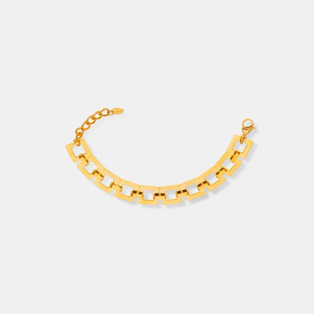 Titanium Steel Hollow Square Chain Bracelet - adritiX
