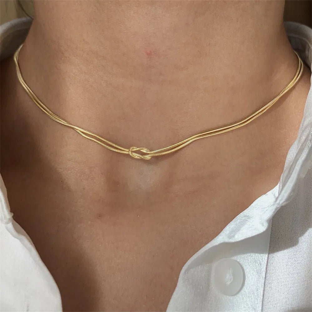 Titanium Steel Knotted Necklace - adritiX