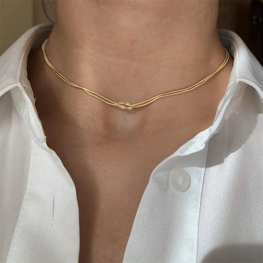 Titanium Steel Knotted Necklace - adritiX