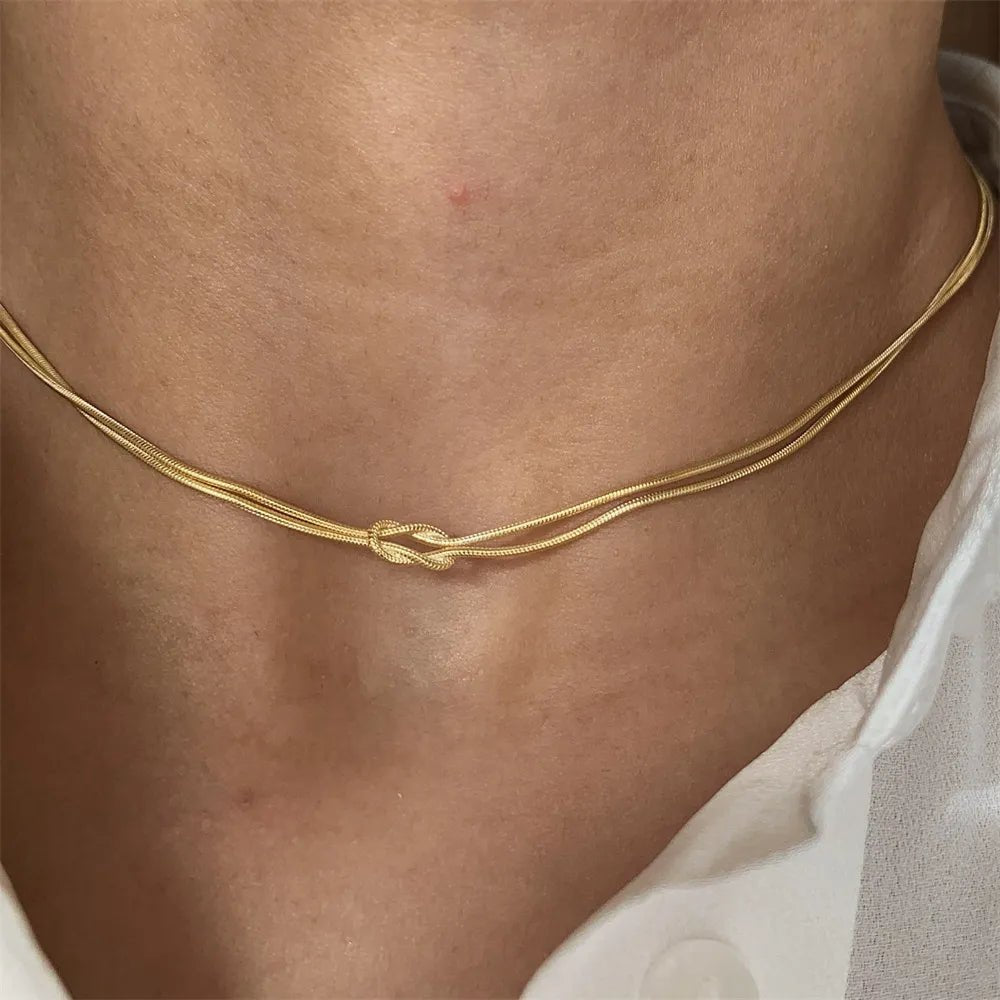 Titanium Steel Knotted Necklace - adritiX