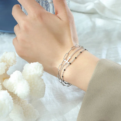 Titanium Steel Three - Layered Bracelet - adritiX