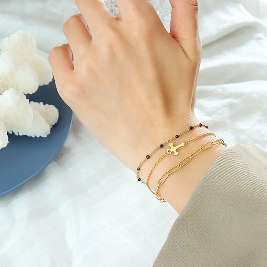 Titanium Steel Three - Layered Bracelet - adritiX