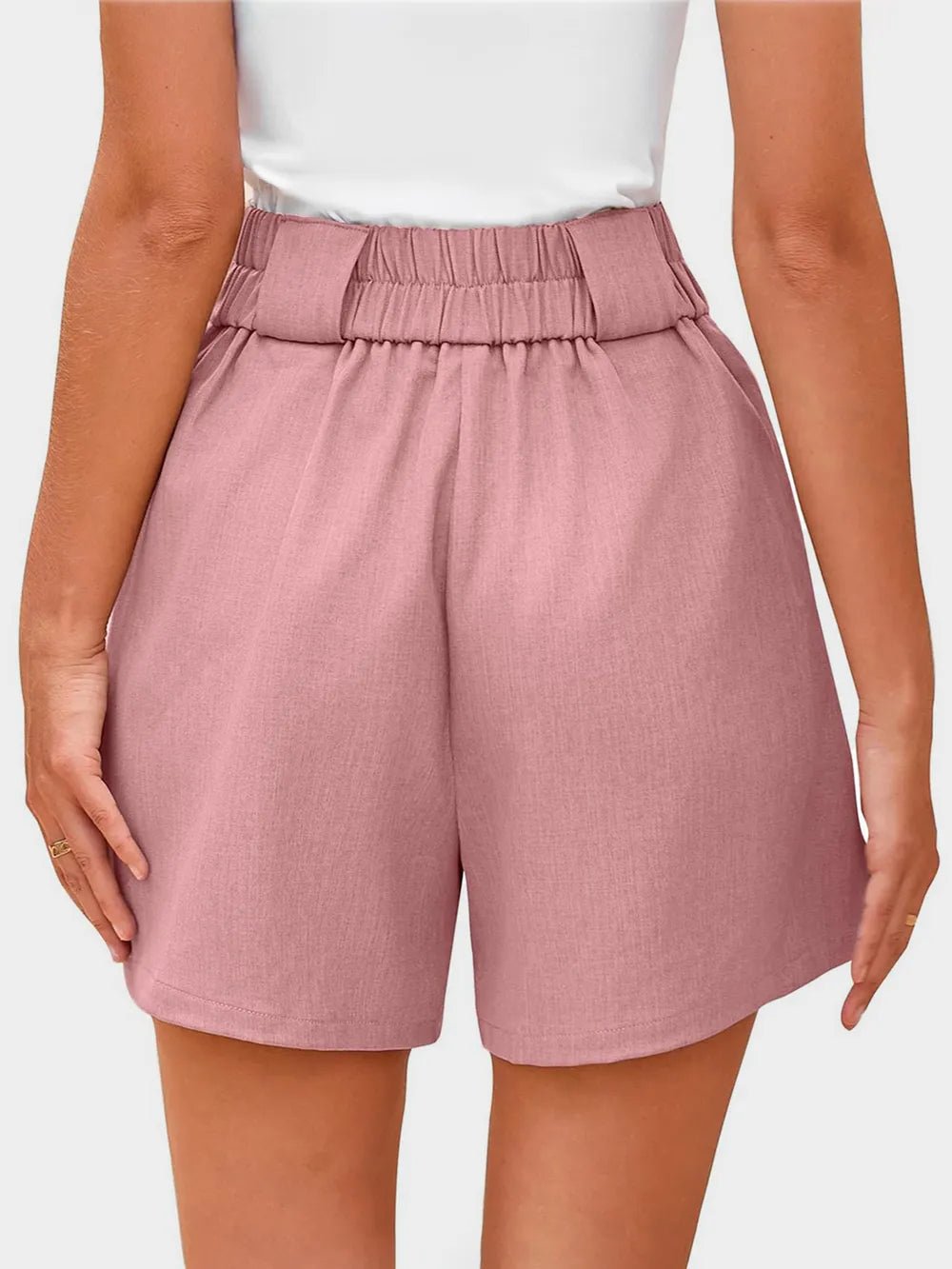 Two Button Wide Waistband Shorts - adritiX