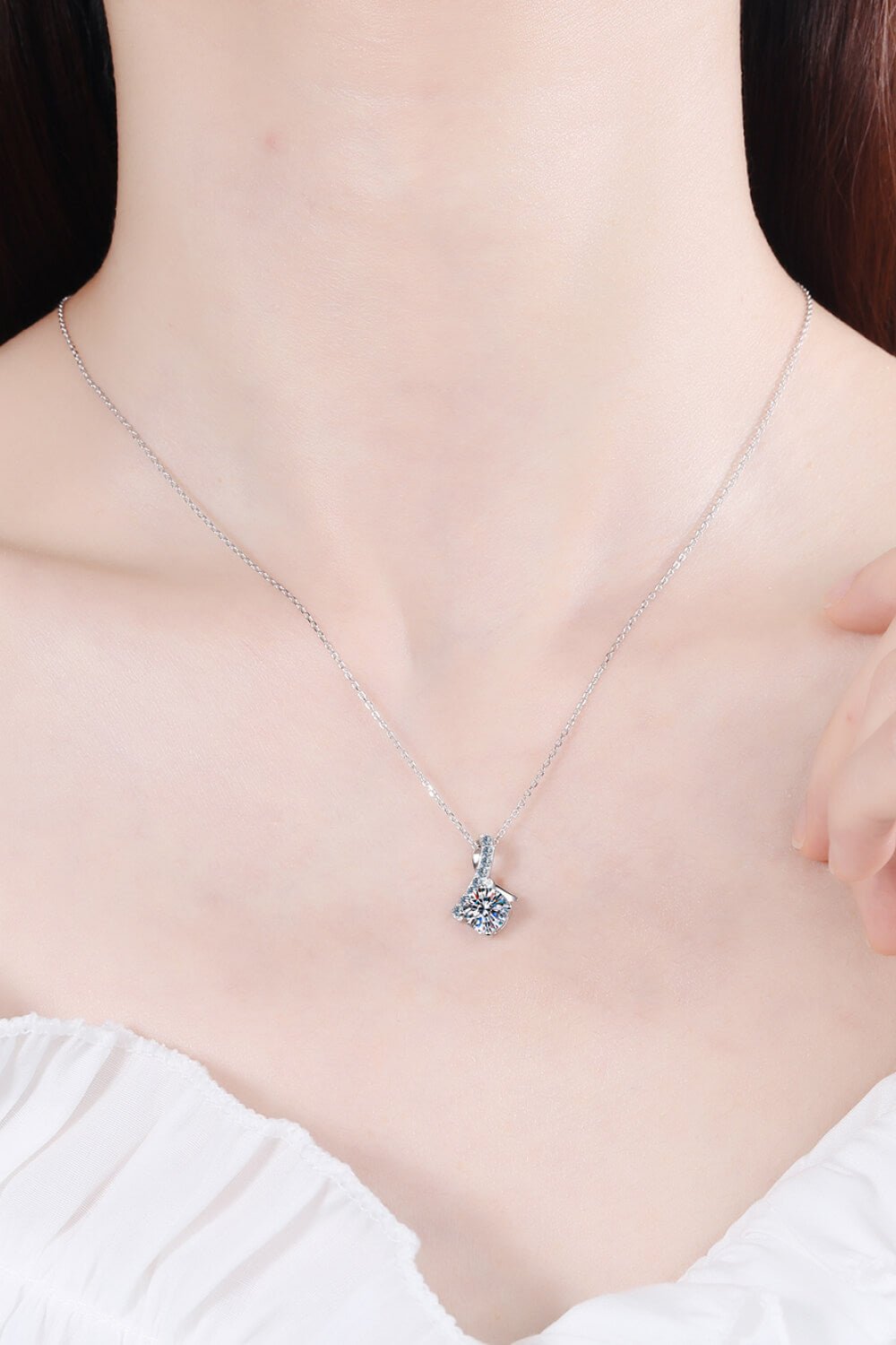 Unique and Chic Moissanite Pendant Necklace - adritiX