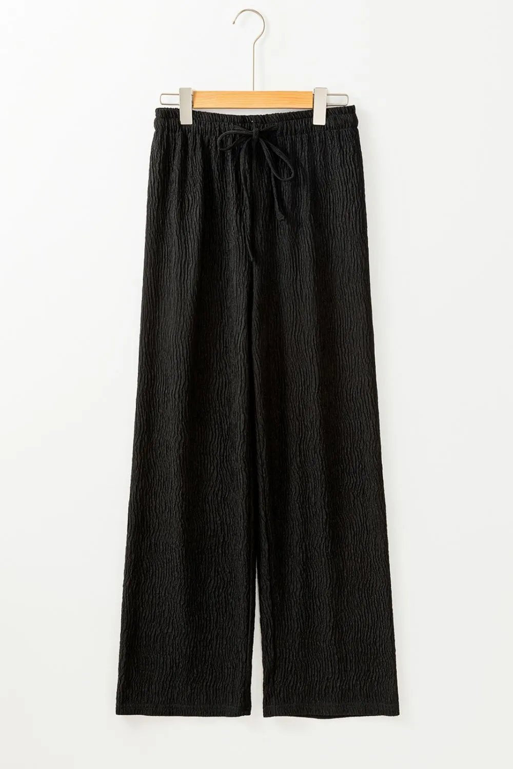 Vibrant Styles Textured Drawstring Straight Pants - Effortless Comfort & Chic Fit - adritiX