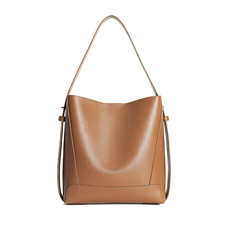 Bags-Shoulder Capacity Women's Leather Height Cross Body Bucket Bag - adritiX