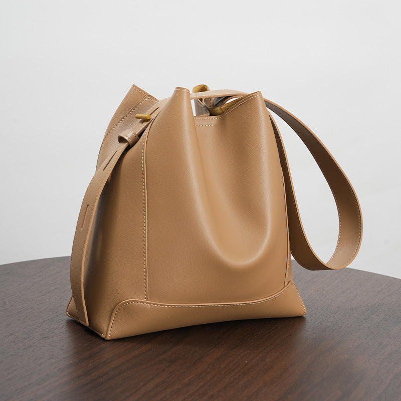Bags-Shoulder Capacity Women's Leather Height Cross Body Bucket Bag - adritiX