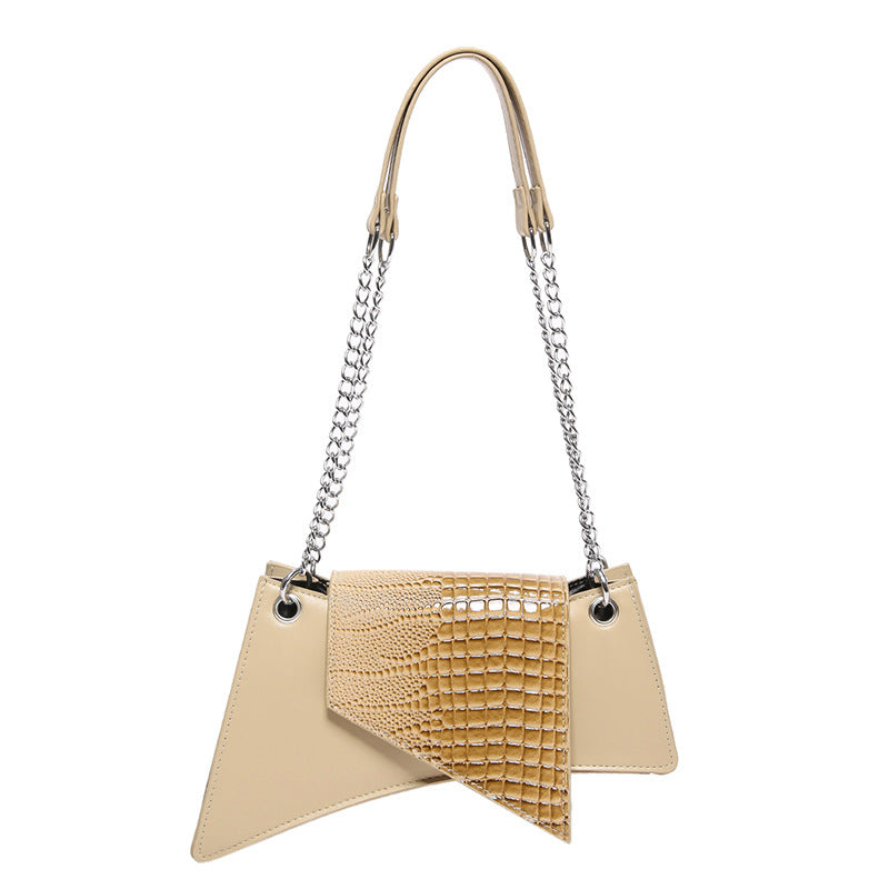 Bags-Stone Pattern Patent Leather Glossy Square Pouch Women - adritiX