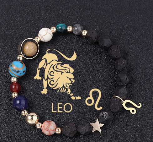 Natural Volcanic Rock Twelve Constellations Bracelets - adritiX