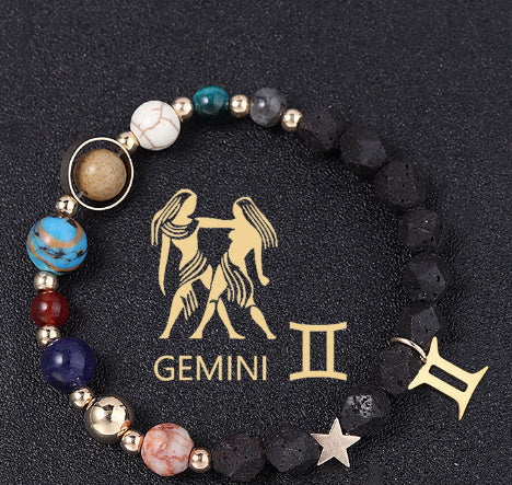 Natural Volcanic Rock Twelve Constellations Bracelets - adritiX