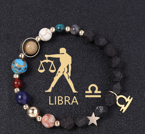 Natural Volcanic Rock Twelve Constellations Bracelets - adritiX