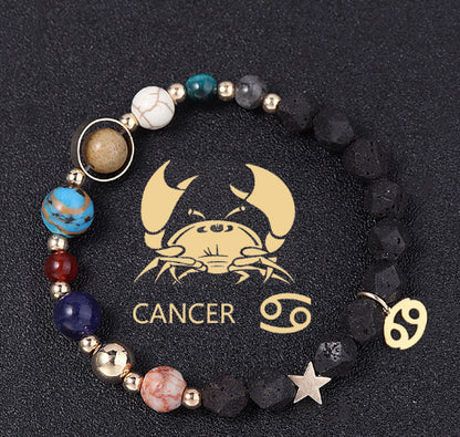 Natural Volcanic Rock Twelve Constellations Bracelets - adritiX