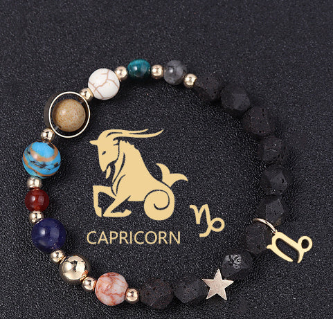 Natural Volcanic Rock Twelve Constellations Bracelets - adritiX
