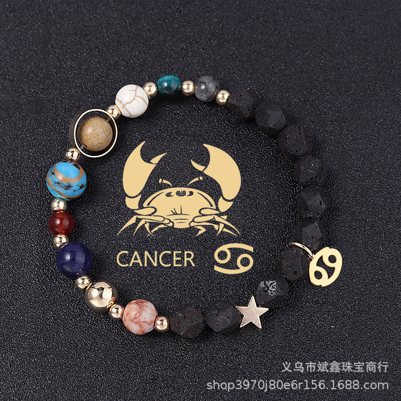 Natural Volcanic Rock Twelve Constellations Bracelets - adritiX