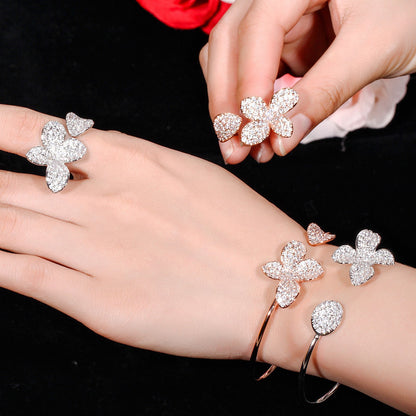 Creative Adjustable Two piece Bracelet And Ring - adritiX