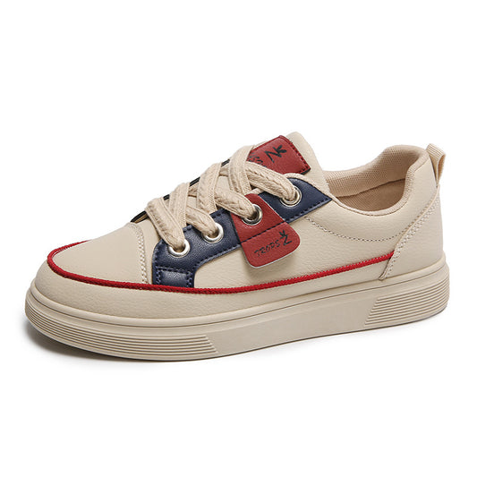 Shoes-Women's Stylish Comfortable White Platform Sneakers - adritiX