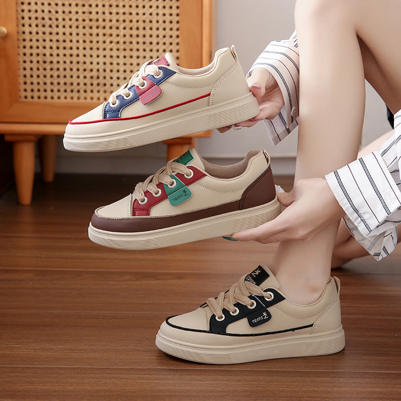 Shoes-Women's Stylish Comfortable White Platform Sneakers - adritiX