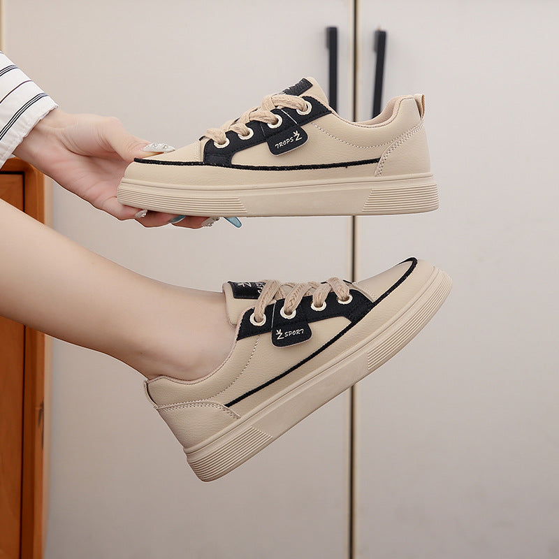 Shoes-Women's Stylish Comfortable White Platform Sneakers - adritiX