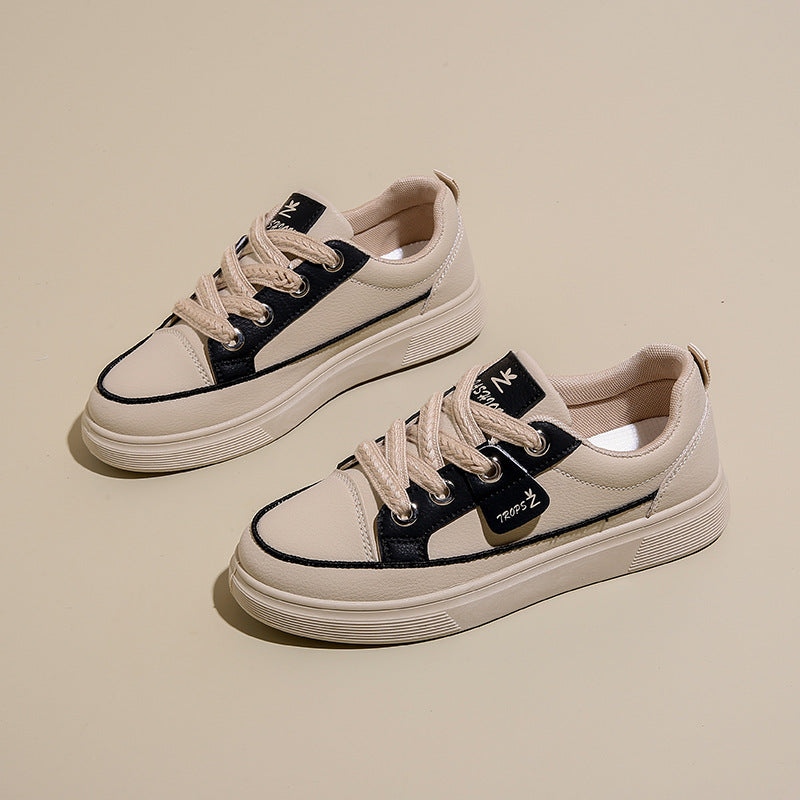 Shoes-Women's Stylish Comfortable White Platform Sneakers - adritiX