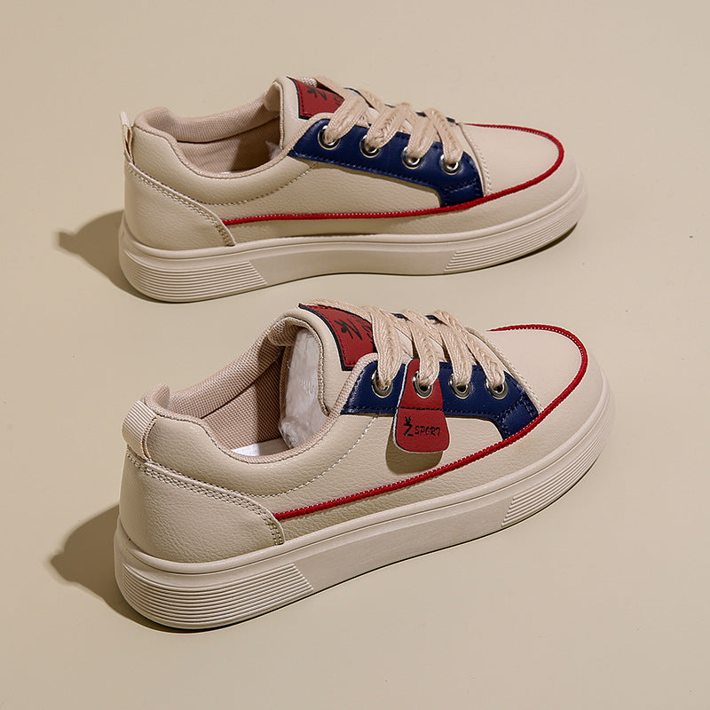 Shoes-Women's Stylish Comfortable White Platform Sneakers - adritiX