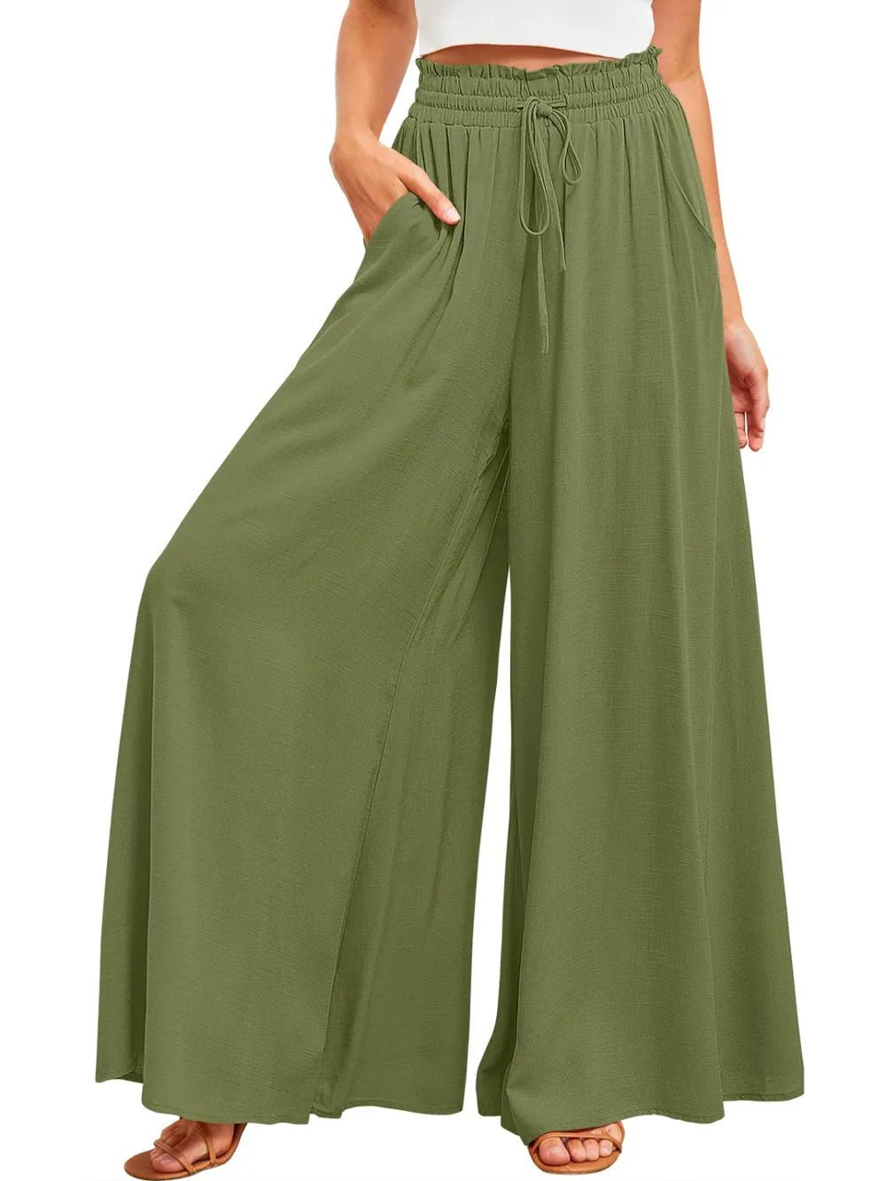 Wide Leg Pants with Pockets - adritiX