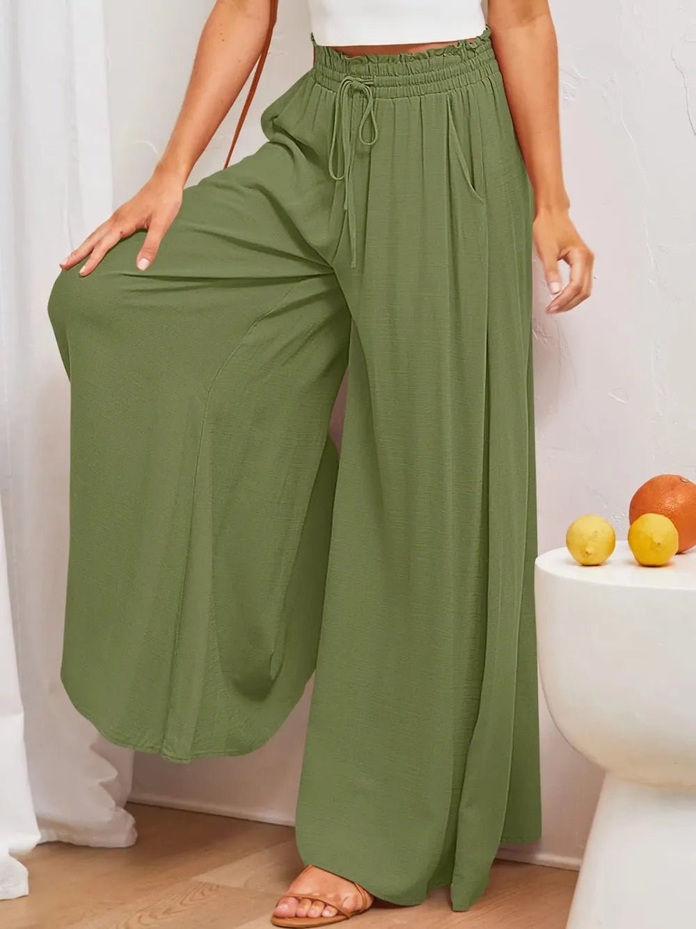 Wide Leg Pants with Pockets - adritiX