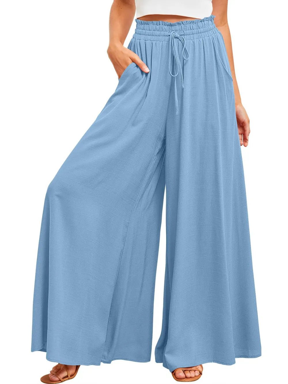 Wide Leg Pants with Pockets - adritiX