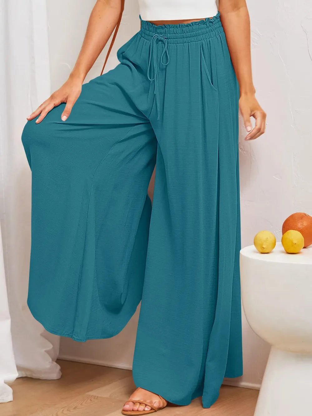 Wide Leg Pants with Pockets - adritiX
