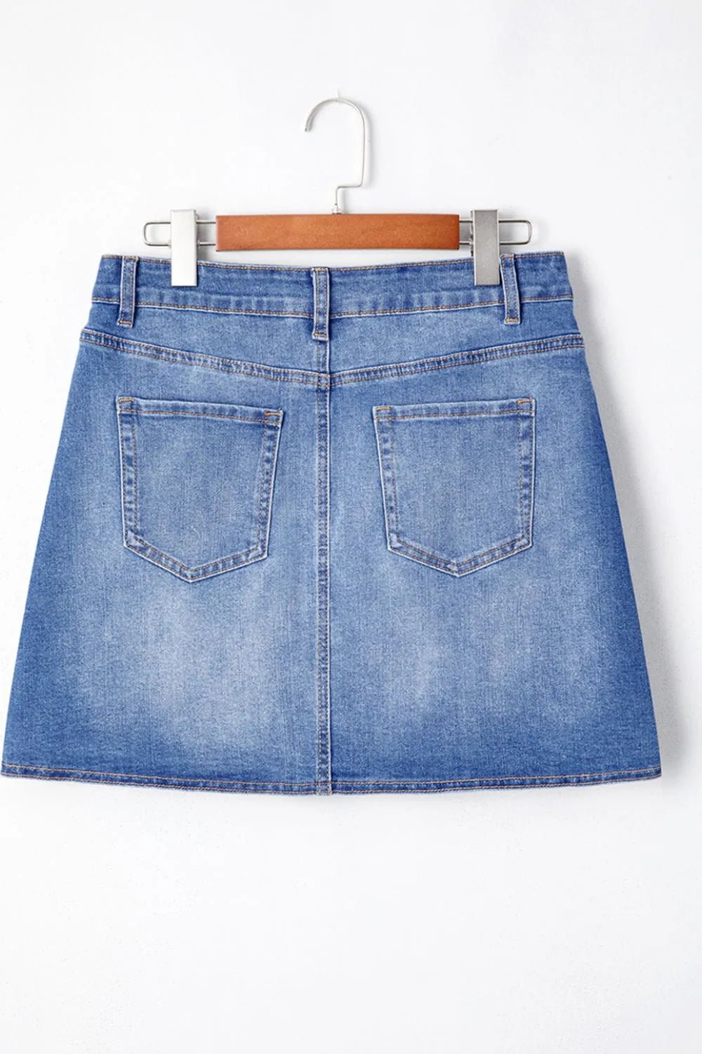 Wrapped Crossed Waist Denim Mini Skirt - adritiX