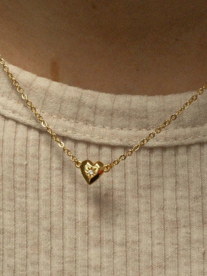 Zircon Heart Pendant Necklace - adritiX