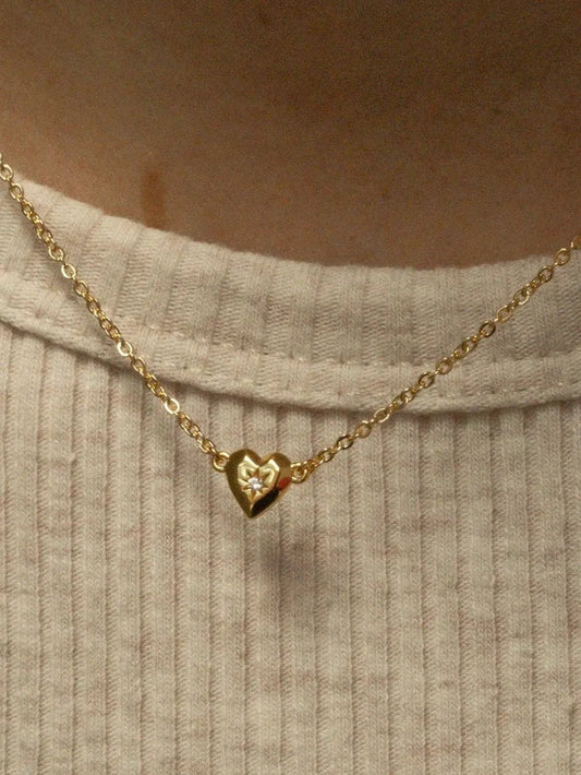 Zircon Heart Pendant Necklace - adritiX